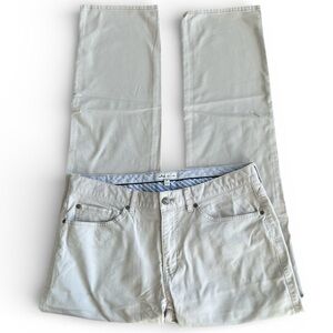 Peter Millar Light Gray Five Pocket Dress Pants Mens 34 Leather‎ Crown Patch